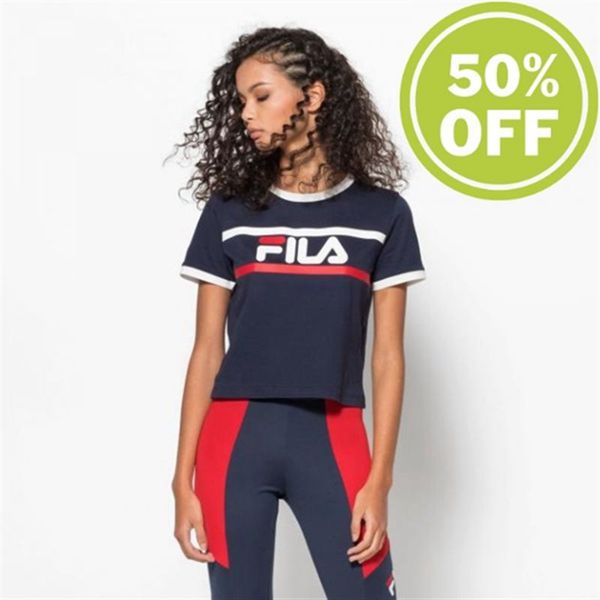 Fila Tričká Damske Čierne - Ashley Cropped Tee Cropped S Crew Neck Vypredaj - Slovakia 36158-EDOK